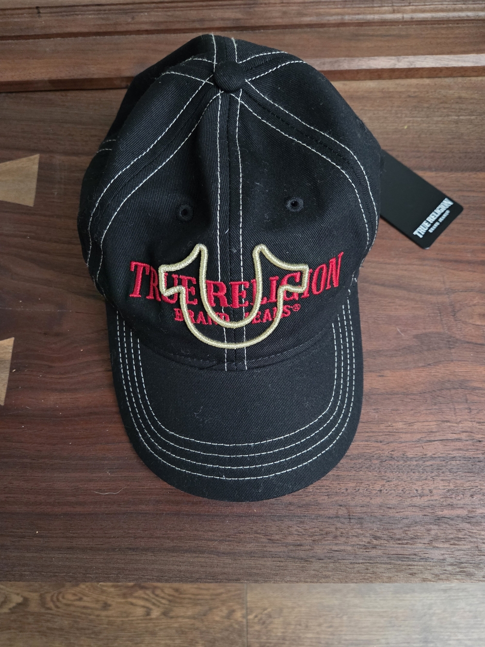 True Religion Men’s Black Embroidered Logo Baseball Cap